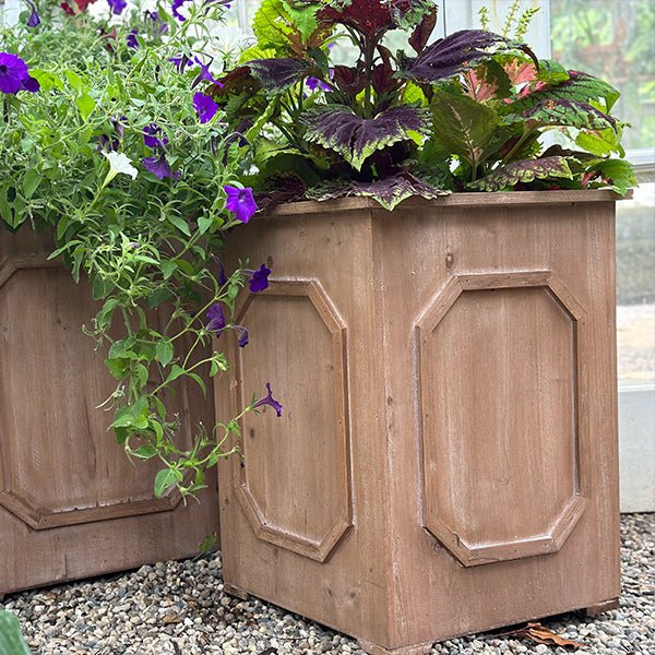 Oversized Outdoor Wooden Planters, Set of 2 - Napa Valley Wildflower Co.