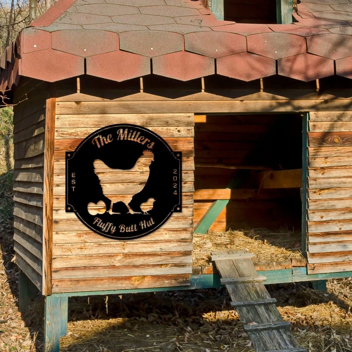 Personalized Metal Chicken Coop Sign: Custom Hen House Decor - Napa Valley Wildflower Co.