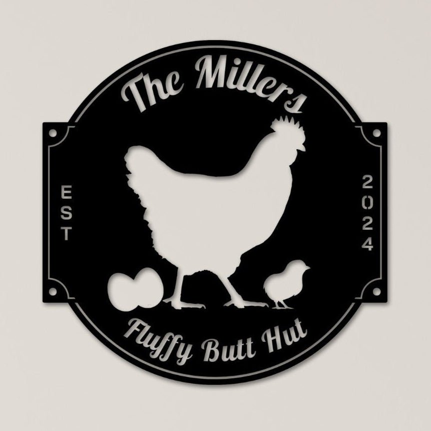 Personalized Metal Chicken Coop Sign: Custom Hen House Decor - Napa Valley Wildflower Co.