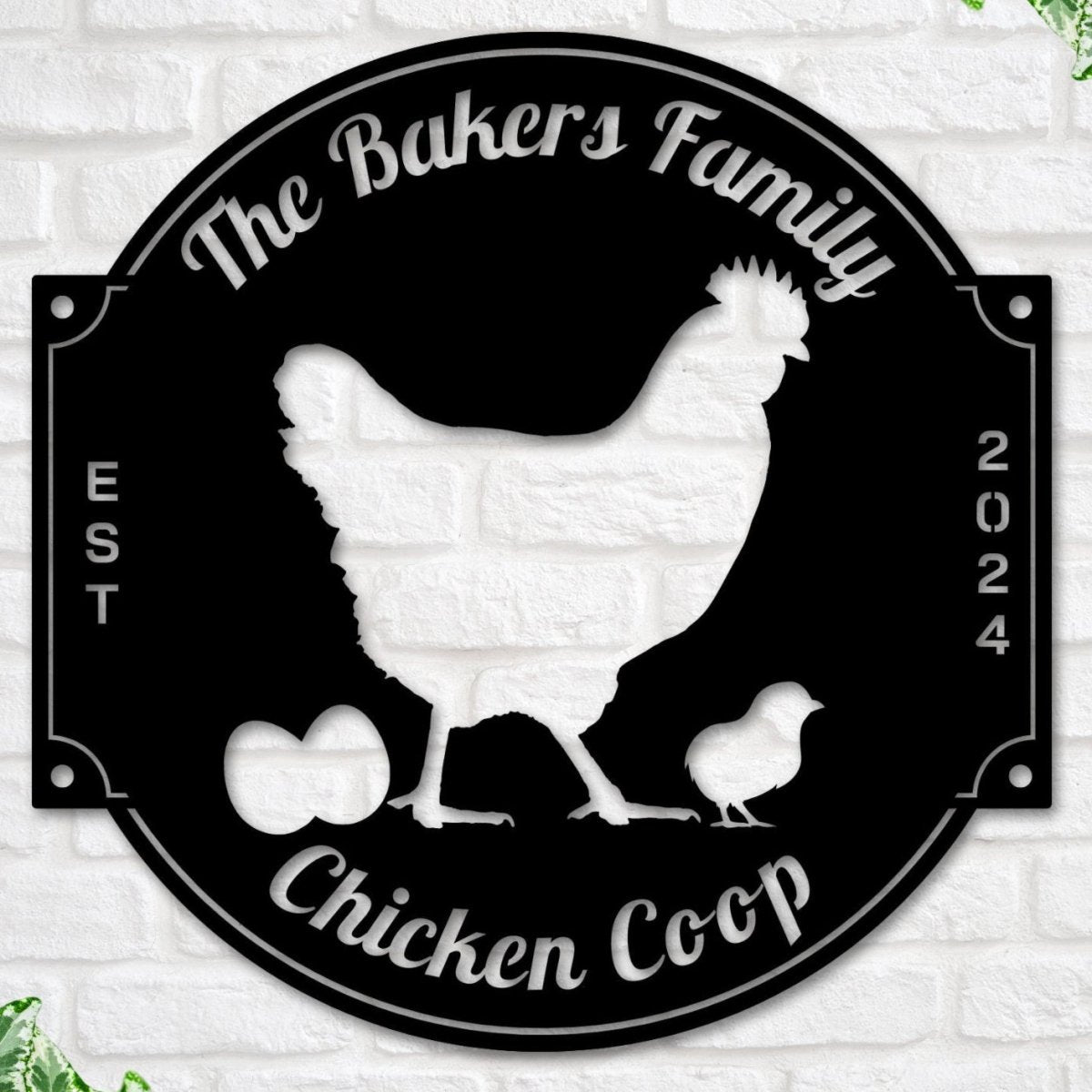 Personalized Metal Chicken Coop Sign: Custom Hen House Decor - Napa Valley Wildflower Co.