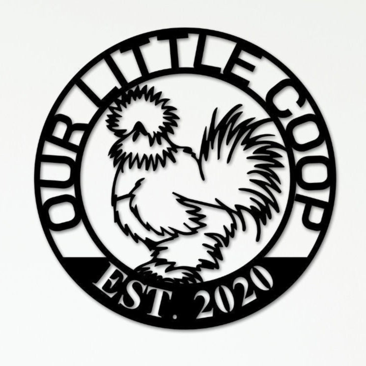 Personalized Silkie Chicken Coop Metal Sign - Napa Valley Wildflower Co.