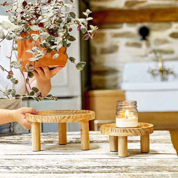 Pine Wood Risers, Set of Two - Napa Valley Wildflower Co.