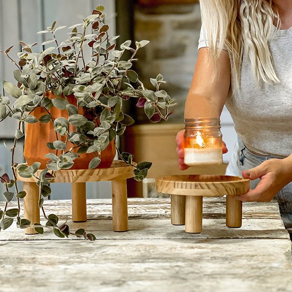 Pine Wood Risers, Set of Two - Napa Valley Wildflower Co.