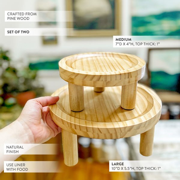 Pine Wood Risers, Set of Two - Napa Valley Wildflower Co.