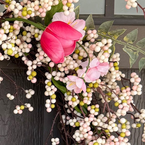 Pink Blossom Wreath | 26 - inches - Napa Valley Wildflower Co.