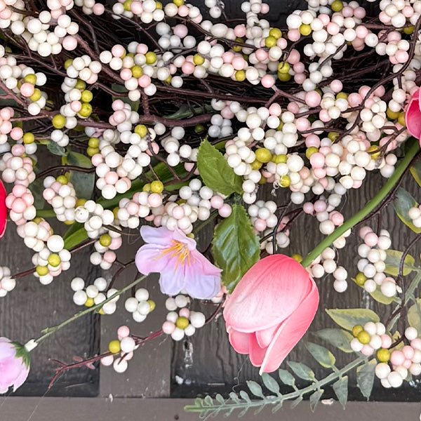 Pink Blossom Wreath | 26 - inches - Napa Valley Wildflower Co.