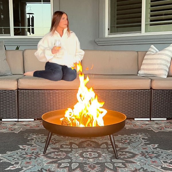 Raised Metal Fire Pit Bowl - Napa Valley Wildflower Co.