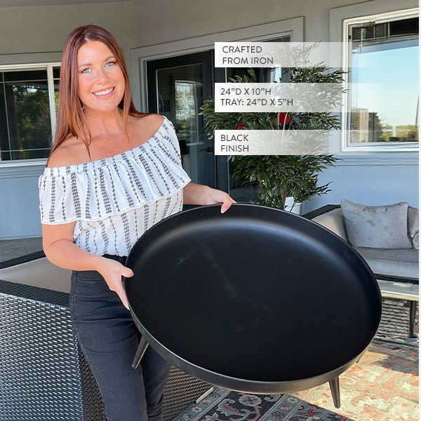 Raised Metal Fire Pit Bowl - Napa Valley Wildflower Co.