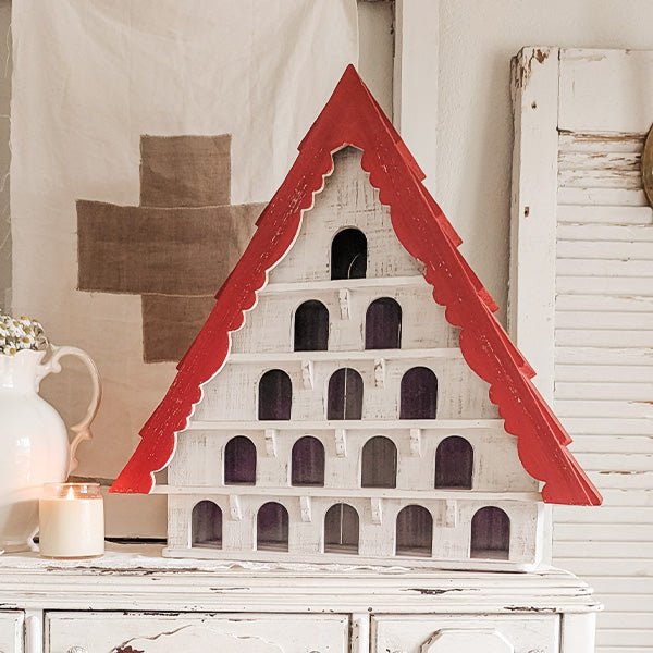 Red Roof Multi Tiered Functional Birdhouse - Napa Valley Wildflower Co.