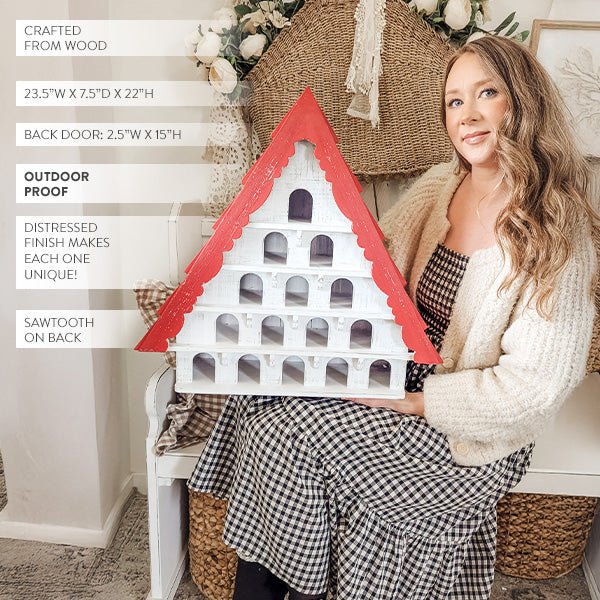 Red Roof Multi Tiered Functional Birdhouse - Napa Valley Wildflower Co.