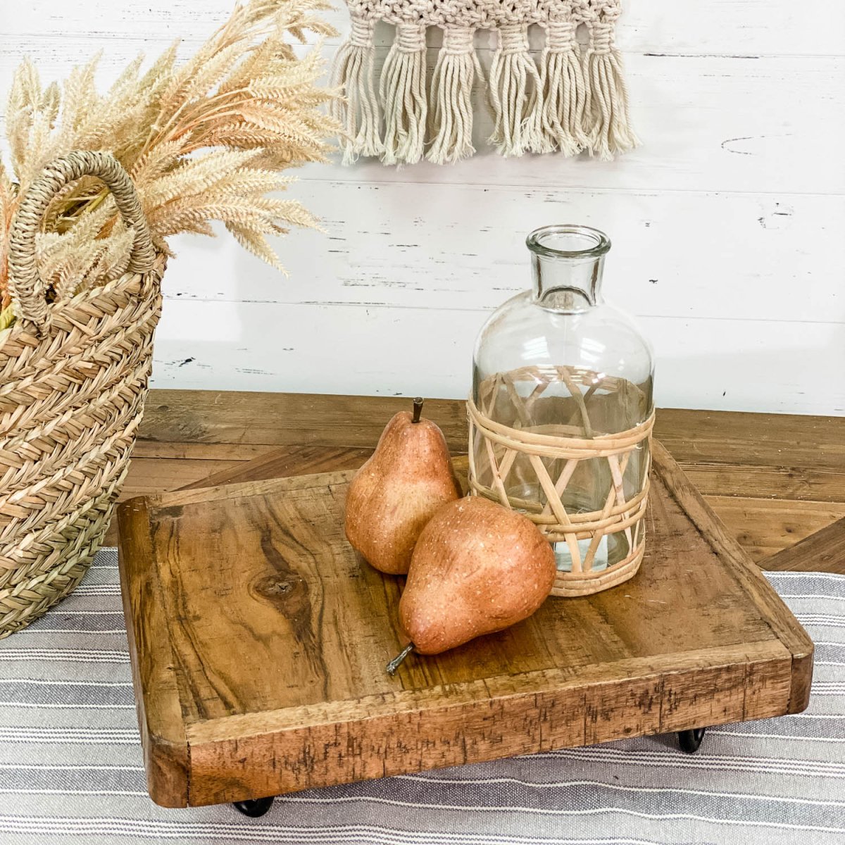 Rustic Wood Display Riser with Hairpin Legs - Napa Valley Wildflower Co.