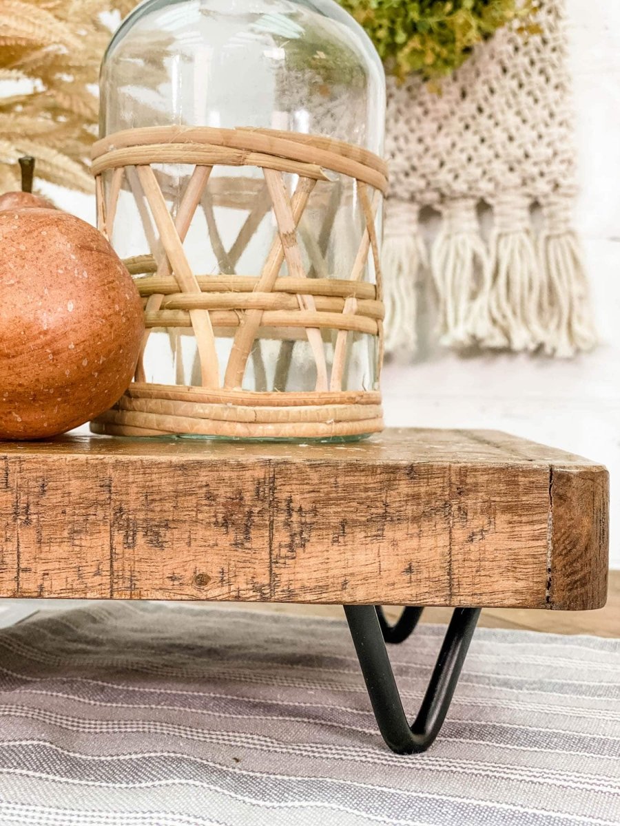 Rustic Wood Display Riser with Hairpin Legs - Napa Valley Wildflower Co.