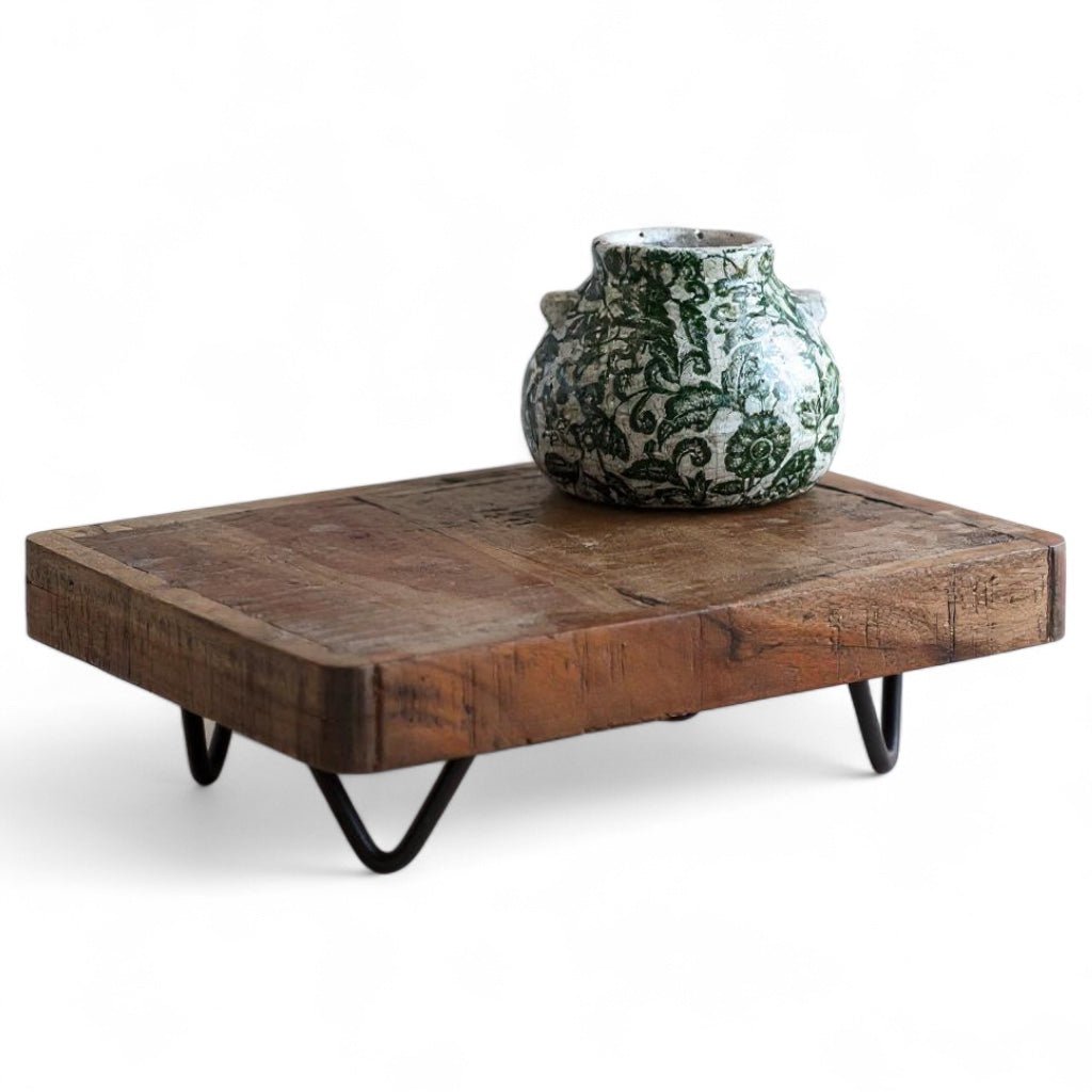 Rustic Wood Display Riser with Hairpin Legs - Napa Valley Wildflower Co.