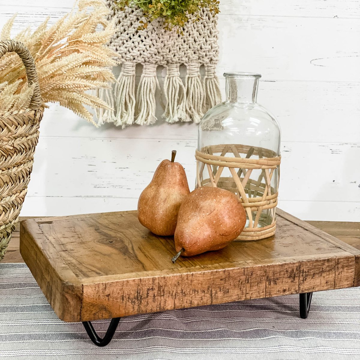 Rustic Wood Display Riser with Hairpin Legs - Napa Valley Wildflower Co.