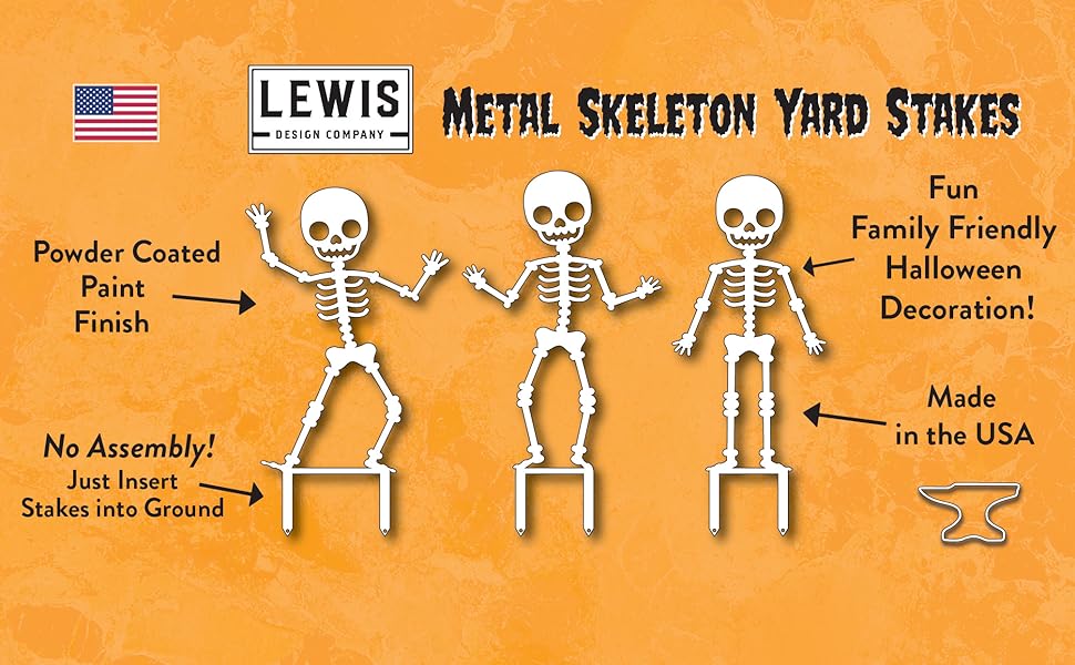 Skeleton Metal Yard Stakes Set - Napa Valley Wildflower Co.