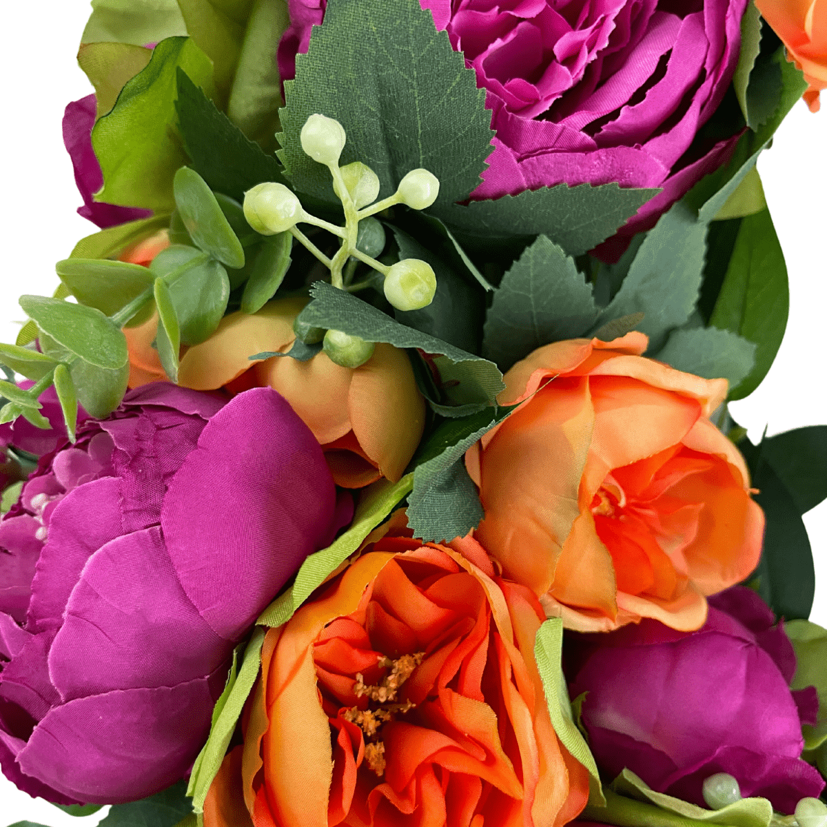 Summer Pink & Orange Peony Wreath - Napa Valley Wildflower Co.