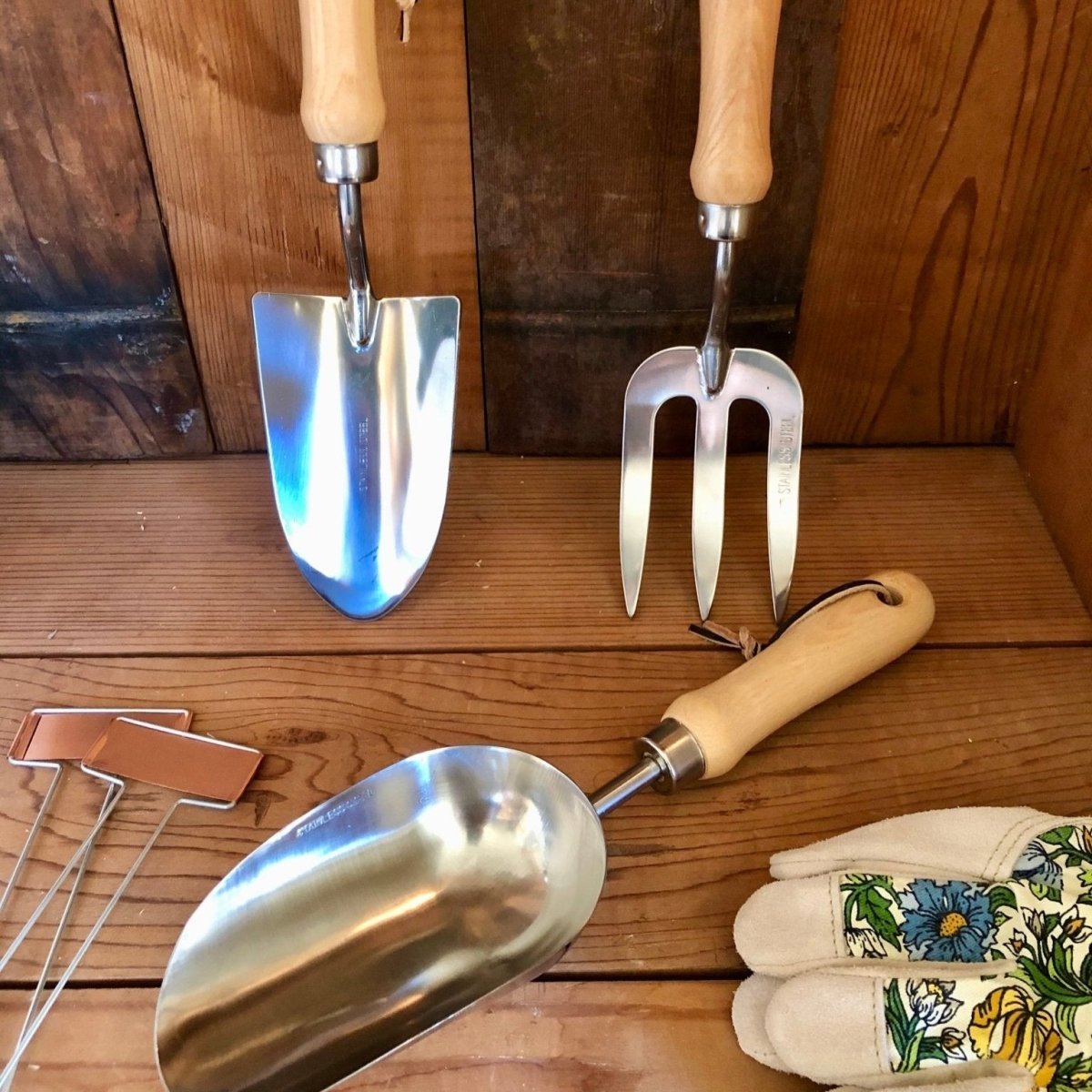 The Gardener's Choice Hardwood & Stainless Steel Hand Tool Set - Napa Valley Wildflower Co.