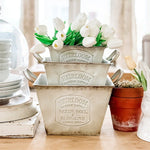 Vintage Inspired Heirloom Garden Supply Metal Planters, Set of Three - Napa Valley Wildflower Co.