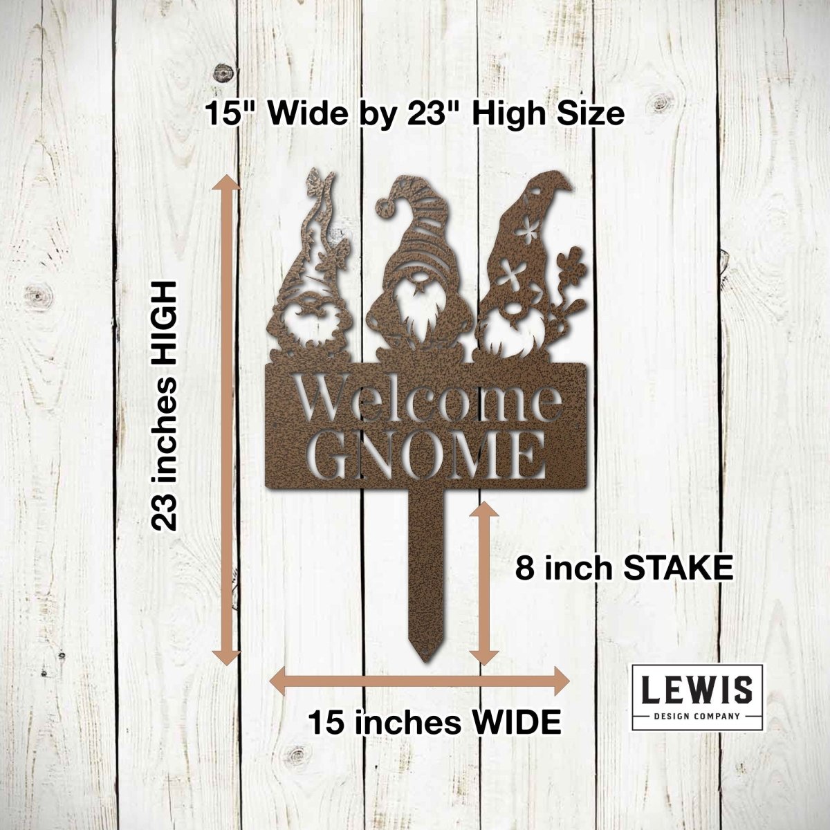 Welcome Gnome Garden Metal Ground Stake - Napa Valley Wildflower Co.