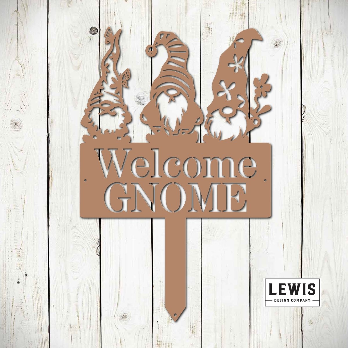 Welcome Gnome Garden Metal Ground Stake - Napa Valley Wildflower Co.