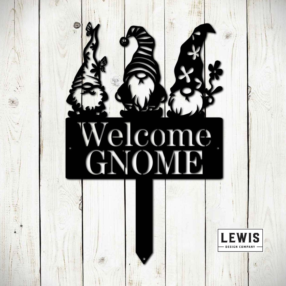 Welcome Gnome Garden Metal Ground Stake - Napa Valley Wildflower Co.
