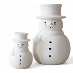 White Terracotta Snowman Figurine | 2 Sizes - Napa Valley Wildflower Co.