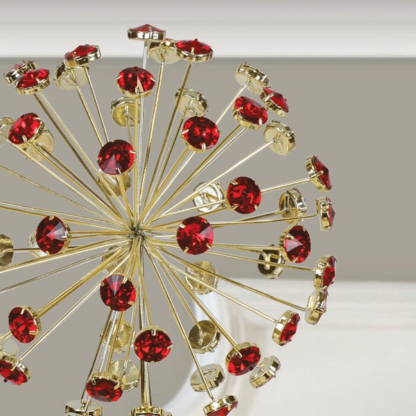 12" Red Crystal Burst Tree Topper | Dramatic Holiday Splendor - Napa Valley Wildflower Co.