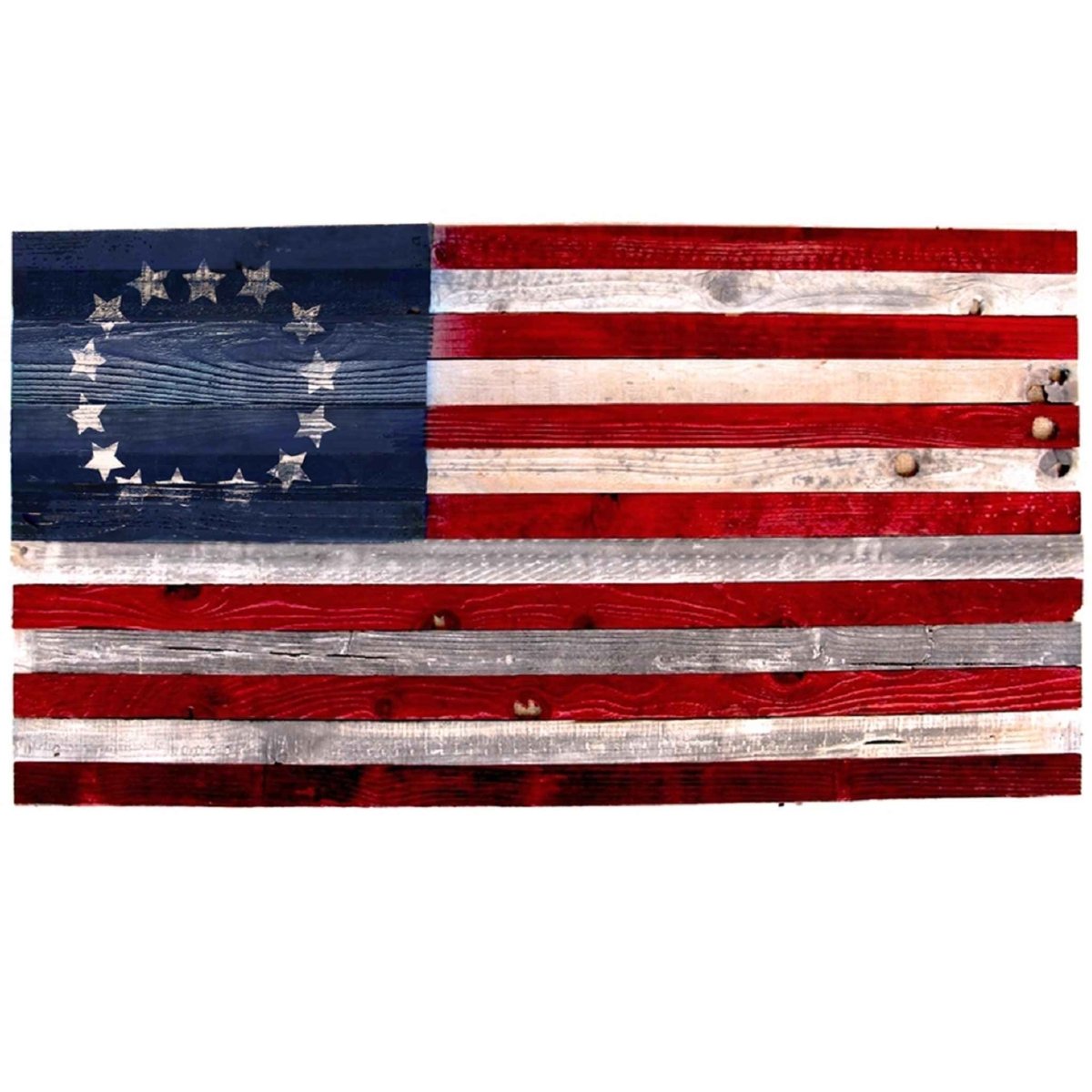 13 Colonies "Founding Fathers" Redwood American Flag - Napa Valley Wildflower Co.