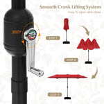 13 FT Double - Sided Patio Umbrella with Solar Lights – Outdoor Garden & Pool Umbrella (Red) - Napa Valley Wildflower Co.