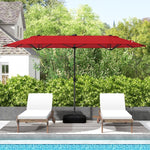 13 FT Double - Sided Patio Umbrella with Solar Lights – Outdoor Garden & Pool Umbrella (Red) - Napa Valley Wildflower Co.