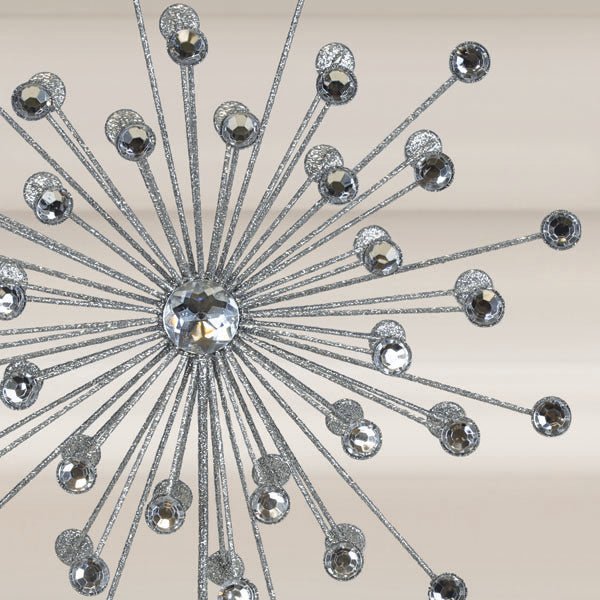 13" Silver Crystal Burst Tree Topper | Mid - Century Modern Elegance - Napa Valley Wildflower Co.