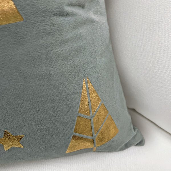 18" Gold Tree Motif Square Pillow | Refined Holiday Elegance - Napa Valley Wildflower Co.