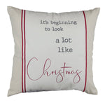 18" "It's Beginning to Look a Lot Like Christmas" Square Pillow - Napa Valley Wildflower Co.