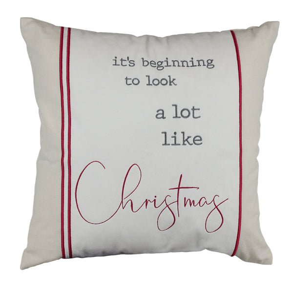 18" "It's Beginning to Look a Lot Like Christmas" Square Pillow - Napa Valley Wildflower Co.