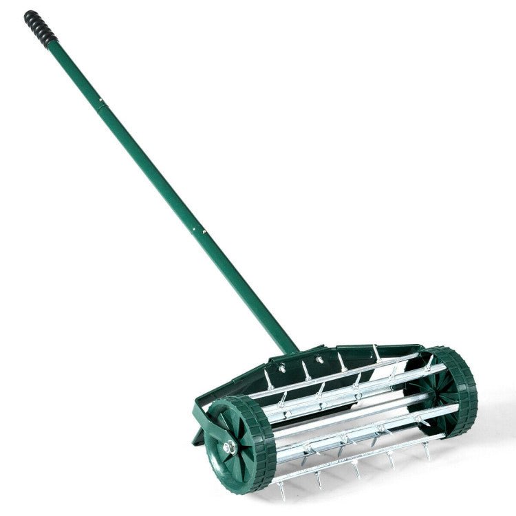 18” Rolling Lawn Aerator – Spike Yard Aerator with Splash Guard & Comfort Handl - Napa Valley Wildflower Co.