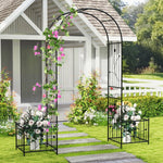 2 - in - 1 Garden Arbor with Planter Boxes – Metal Arch Trellis with Side Planters (Black) - Napa Valley Wildflower Co.