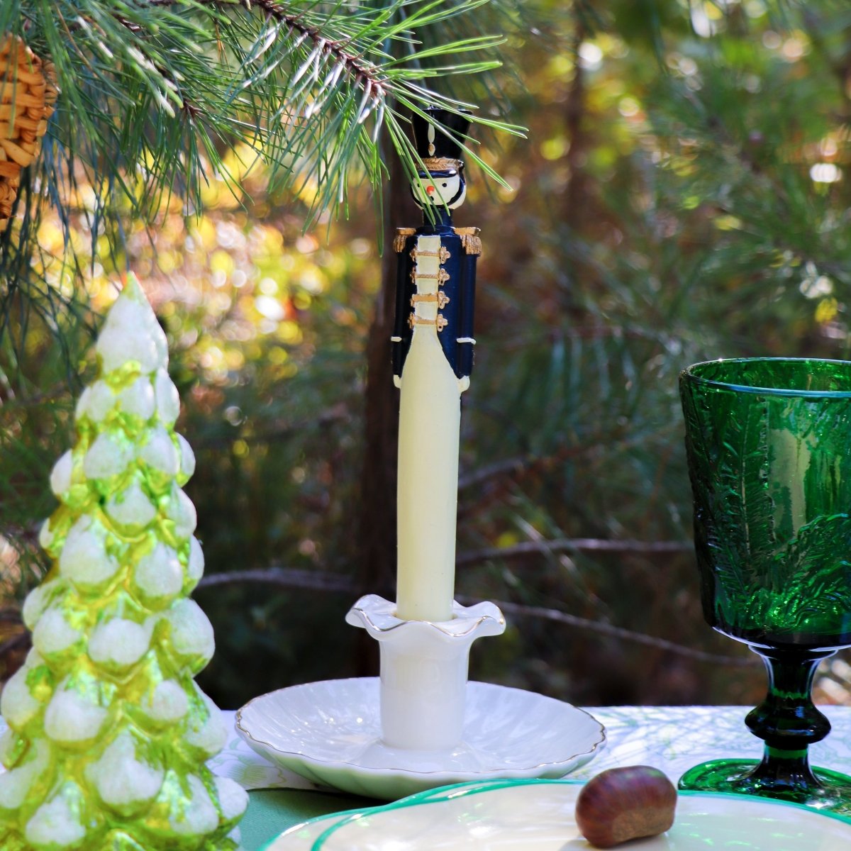 20 Hand Painted Navy Blue Royal Guard Candles - Napa Valley Wildflower Co.
