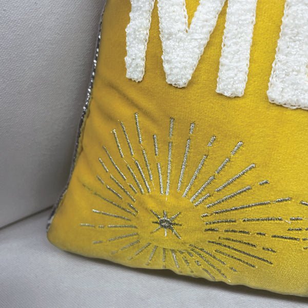 20" Merry & Bright Rectangle Pillow | Silver & Gold Glamour - Napa Valley Wildflower Co.