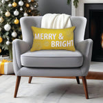 20" Merry & Bright Rectangle Pillow | Silver & Gold Glamour - Napa Valley Wildflower Co.