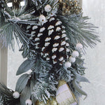 24" Silver & Gold Frosted Fir Wreath | Timeless Luxury - Napa Valley Wildflower Co.