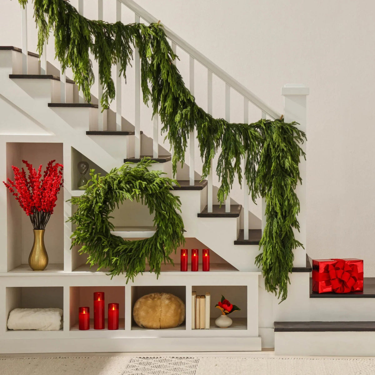 30'' Real Touch Norfolk Pine Christmas Wreath - Napa Valley Wildflower Co.