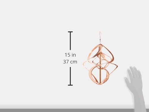 Rose gold earrings with measurement details on a white background