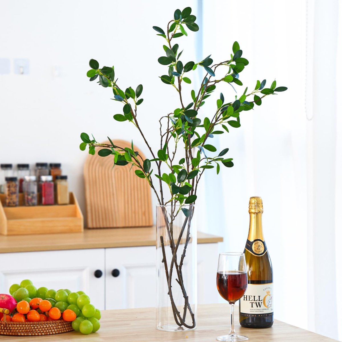 32'' Faux Green Leaf Branch - Napa Valley Wildflower Co.