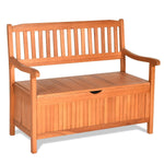 33 Gallon Wooden Storage Bench with Liner – Eucalyptus Patio Storage Seat - Napa Valley Wildflower Co.