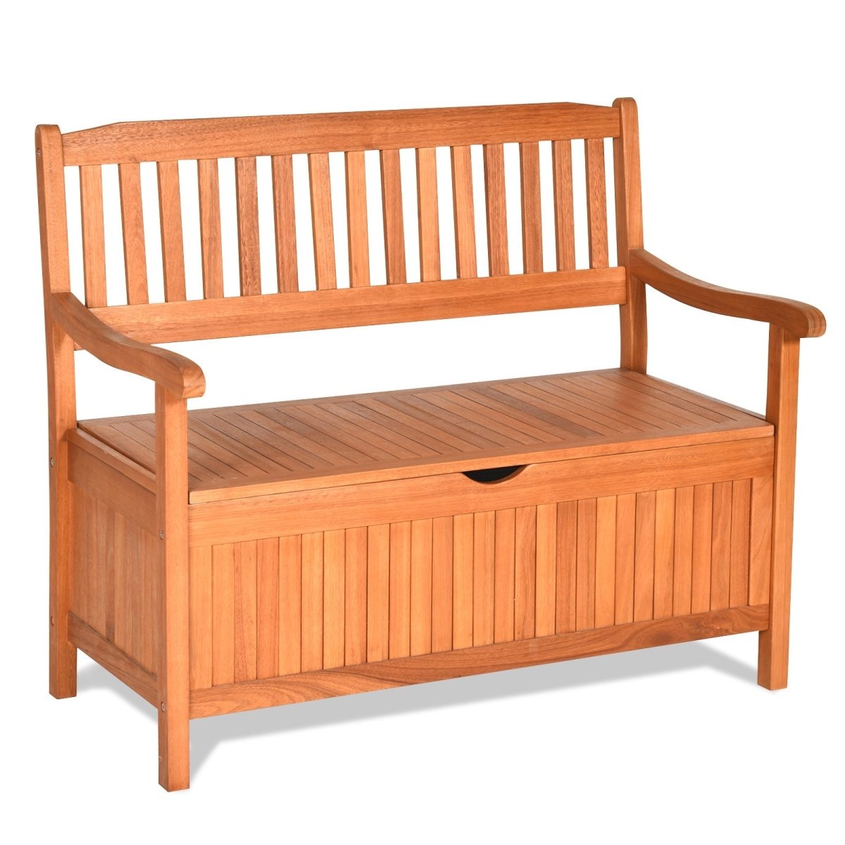 33 Gallon Wooden Storage Bench with Liner – Eucalyptus Patio Storage Seat - Napa Valley Wildflower Co.