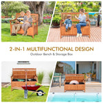 33 Gallon Wooden Storage Bench with Liner – Eucalyptus Patio Storage Seat - Napa Valley Wildflower Co.