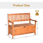 33 Gallon Wooden Storage Bench with Liner – Eucalyptus Patio Storage Seat - Napa Valley Wildflower Co.