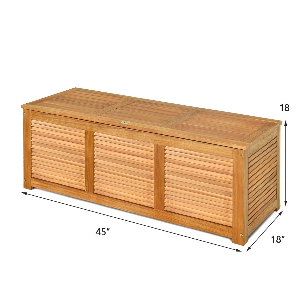 46 Gallon Acacia Wood Storage Bench – Outdoor Deck Box & Seating - Napa Valley Wildflower Co.