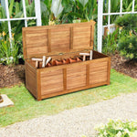 46 Gallon Acacia Wood Storage Bench – Outdoor Deck Box & Seating - Napa Valley Wildflower Co.