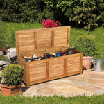 46 Gallon Acacia Wood Storage Bench – Outdoor Deck Box & Seating - Napa Valley Wildflower Co.